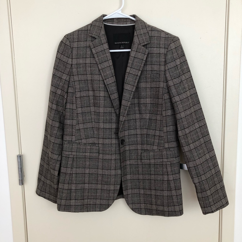 EUC BANANA REPUBLIC PLAID BLAZER